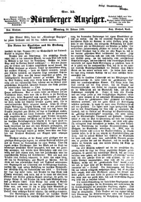 Nürnberger Anzeiger Montag 24. Februar 1862