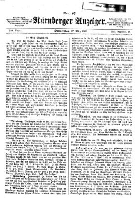 Nürnberger Anzeiger Donnerstag 27. März 1862