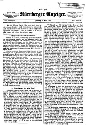 Nürnberger Anzeiger Freitag 4. April 1862
