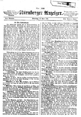Nürnberger Anzeiger Dienstag 22. April 1862