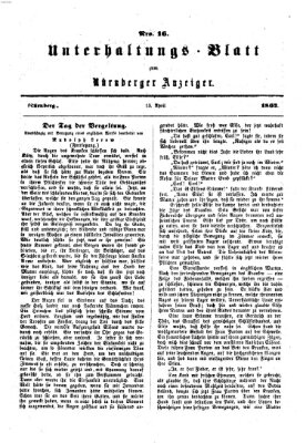 Nürnberger Anzeiger Sonntag 13. April 1862