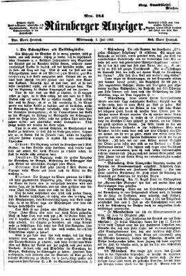 Nürnberger Anzeiger Mittwoch 2. Juli 1862