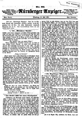 Nürnberger Anzeiger Dienstag 29. Juli 1862