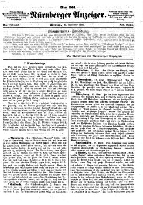 Nürnberger Anzeiger Montag 15. September 1862