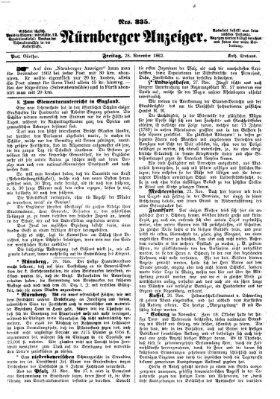 Nürnberger Anzeiger Freitag 28. November 1862