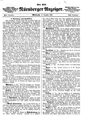 Nürnberger Anzeiger Mittwoch 17. Dezember 1862
