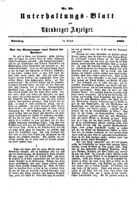 Nürnberger Anzeiger Sonntag 24. August 1862