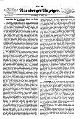 Nürnberger Anzeiger Samstag 21. März 1863