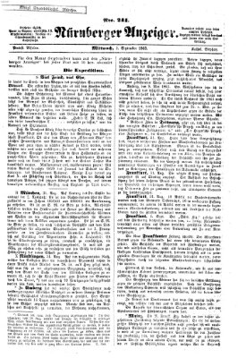 Nürnberger Anzeiger Mittwoch 2. September 1863