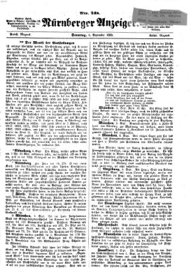 Nürnberger Anzeiger Sonntag 6. September 1863