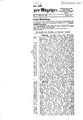 Nürnberger Anzeiger Sonntag 13. September 1863