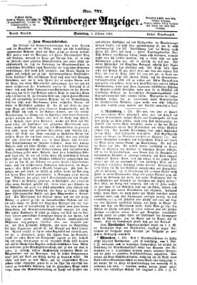 Nürnberger Anzeiger Sonntag 4. Oktober 1863