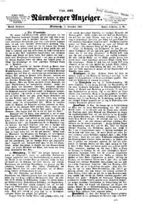 Nürnberger Anzeiger Mittwoch 25. November 1863