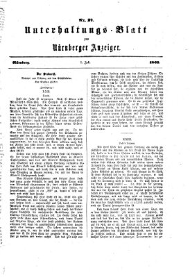 Nürnberger Anzeiger Sonntag 5. Juli 1863