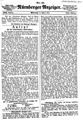 Nürnberger Anzeiger Mittwoch 24. Februar 1864