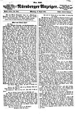 Nürnberger Anzeiger Montag 29. August 1864