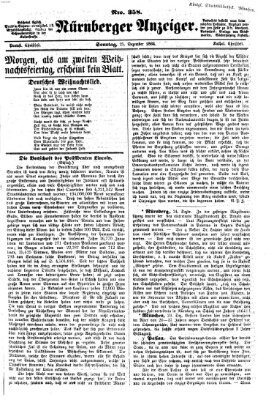 Nürnberger Anzeiger Sonntag 25. Dezember 1864