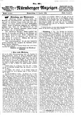Nürnberger Anzeiger Donnerstag 29. Dezember 1864
