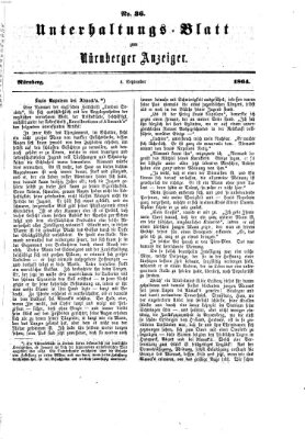 Nürnberger Anzeiger Sonntag 4. September 1864