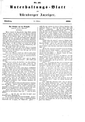 Nürnberger Anzeiger Sonntag 16. Oktober 1864
