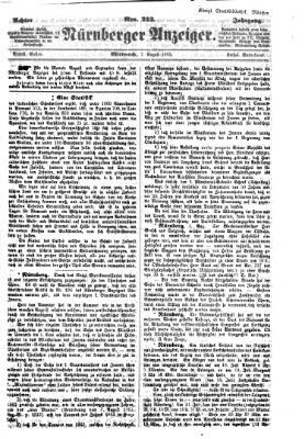 Nürnberger Anzeiger Mittwoch 2. August 1865