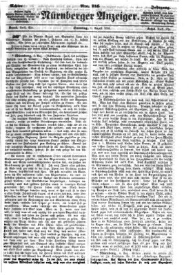 Nürnberger Anzeiger Sonntag 6. August 1865