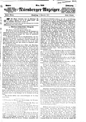Nürnberger Anzeiger Samstag 2. September 1865