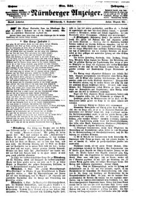 Nürnberger Anzeiger Mittwoch 6. September 1865