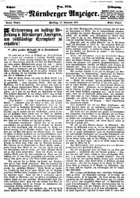 Nürnberger Anzeiger Freitag 29. September 1865