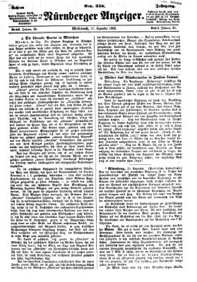 Nürnberger Anzeiger Mittwoch 27. Dezember 1865