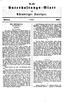 Nürnberger Anzeiger Sonntag 6. August 1865