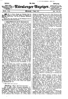 Nürnberger Anzeiger Mittwoch 7. August 1867
