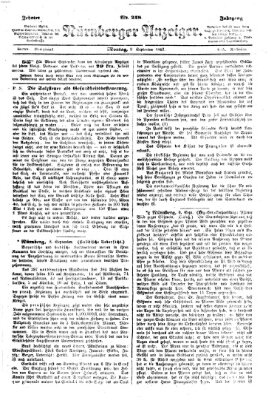 Nürnberger Anzeiger Montag 9. September 1867