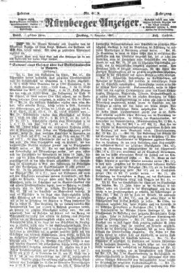 Nürnberger Anzeiger Freitag 8. November 1867