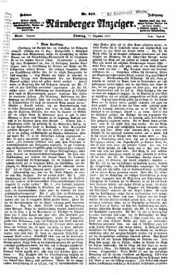 Nürnberger Anzeiger Dienstag 17. Dezember 1867