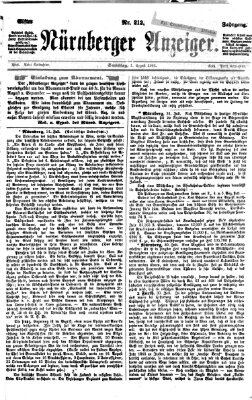 Nürnberger Anzeiger Samstag 1. August 1868