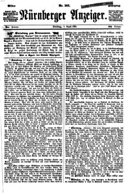 Nürnberger Anzeiger Dienstag 11. August 1868