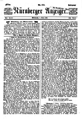 Nürnberger Anzeiger Mittwoch 7. Oktober 1868