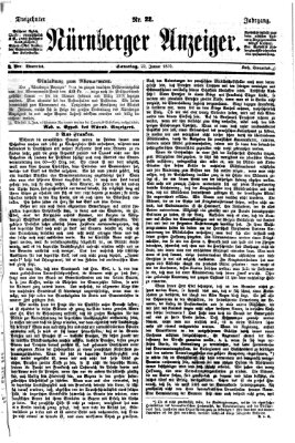 Nürnberger Anzeiger Samstag 22. Januar 1870