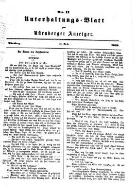 Nürnberger Anzeiger Sonntag 26. April 1868