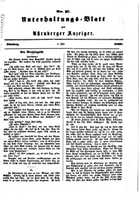Nürnberger Anzeiger Sonntag 4. Juli 1869
