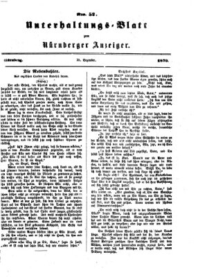 Nürnberger Anzeiger Sonntag 25. Dezember 1870