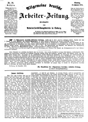 Allgemeine deutsche Arbeiter-Zeitung Sonntag 10. Januar 1864