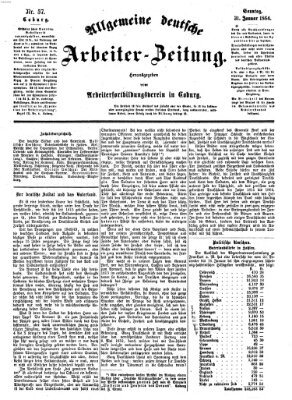 Allgemeine deutsche Arbeiter-Zeitung Sonntag 31. Januar 1864