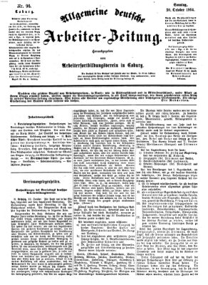 Allgemeine deutsche Arbeiter-Zeitung Sonntag 30. Oktober 1864