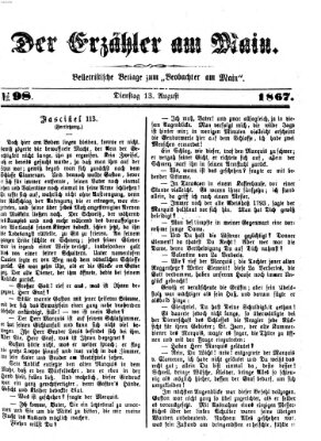 Der Erzähler am Main (Beobachter am Main und Aschaffenburger Anzeiger) Dienstag 13. August 1867