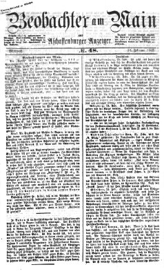 Beobachter am Main und Aschaffenburger Anzeiger Mittwoch 26. Februar 1868