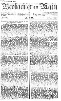 Beobachter am Main und Aschaffenburger Anzeiger Donnerstag 8. Oktober 1868