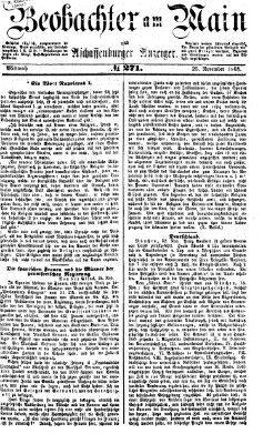 Beobachter am Main und Aschaffenburger Anzeiger Mittwoch 25. November 1868
