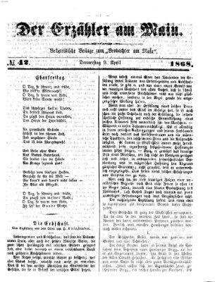Der Erzähler am Main (Beobachter am Main und Aschaffenburger Anzeiger) Freitag 9. April 1886